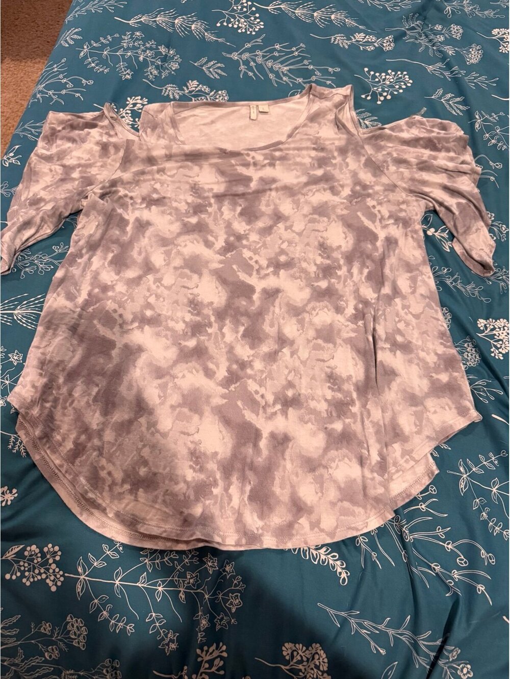 Gray cold shoulder large top